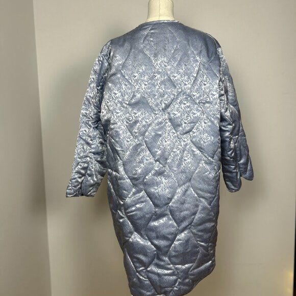 Priory Baby Blue Floral Quilted Jacket Size S/M - Picture 5 of 11
